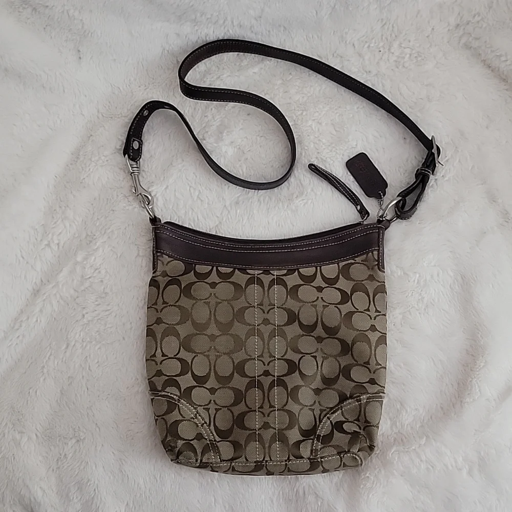Coach Monogram Canvas Crossbody Bag Purse